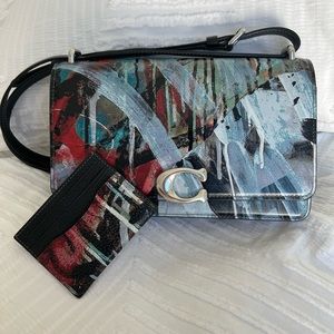 Matching Coach X Mint + Serf Bandit Shoulder Bag and Card Holder Set